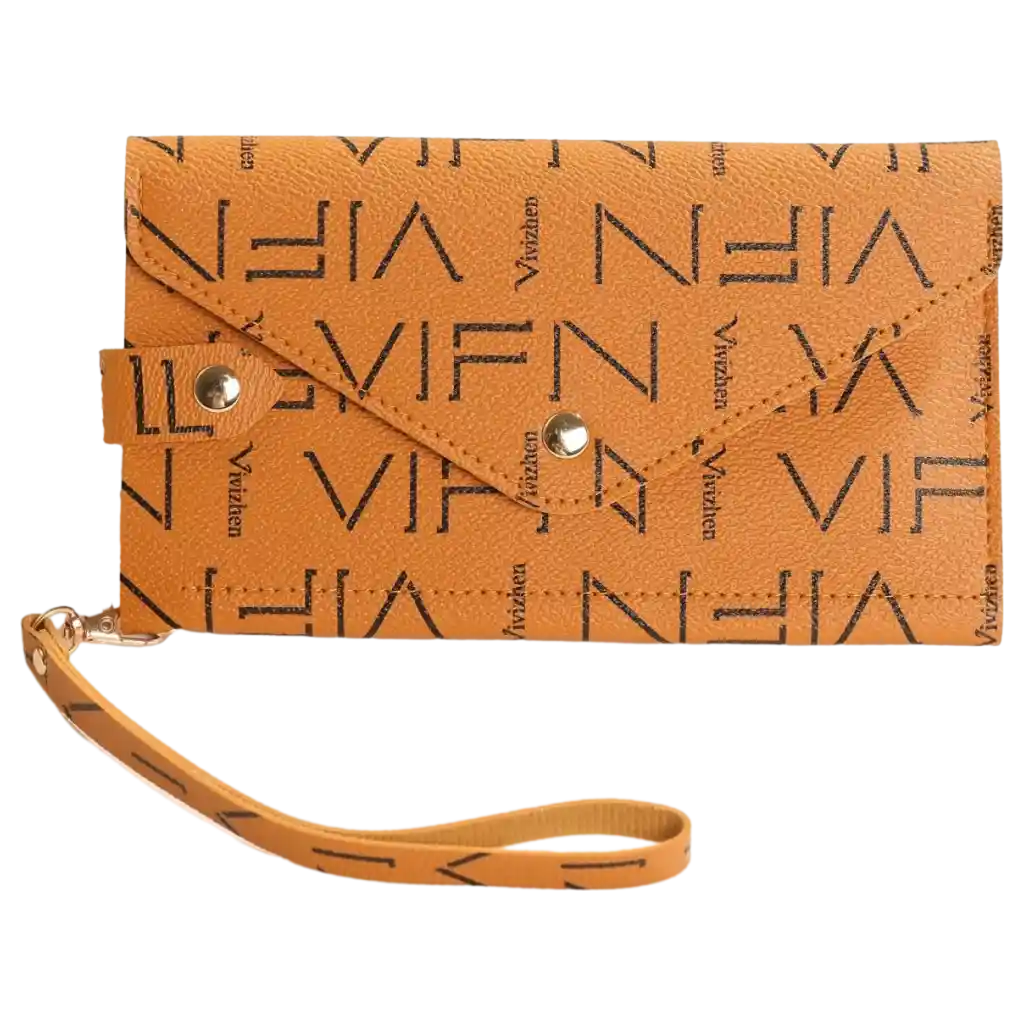 Trifold Geldbörse aus Kunstleder mit Lettered-Design (Braun)