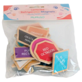 Set Kühlschrankmagnete aus Sperrholz und Weichmagnet, buntes Design (Mehrfarbig)