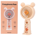 Tragbarer Handventilator aus Kunststoff mit Capybara-Design (Beige)