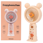 Tragbarer Handventilator aus Kunststoff mit Capybara-Design (Beige)