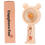 Tragbarer Handventilator aus Kunststoff mit Capybara-Design (Beige)