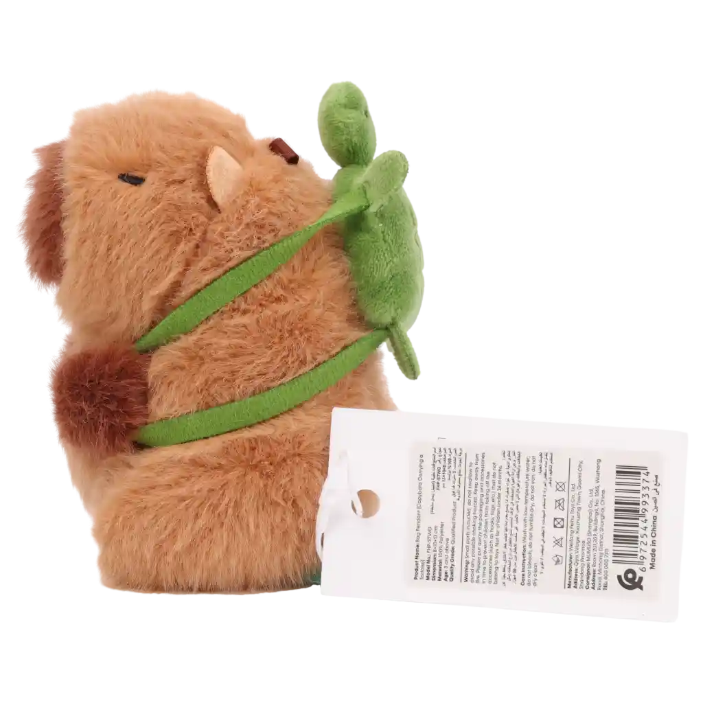 Plüsch Schlüsselanhänger mit Capybara-Design und Schildkröte (Mehrfarbig)