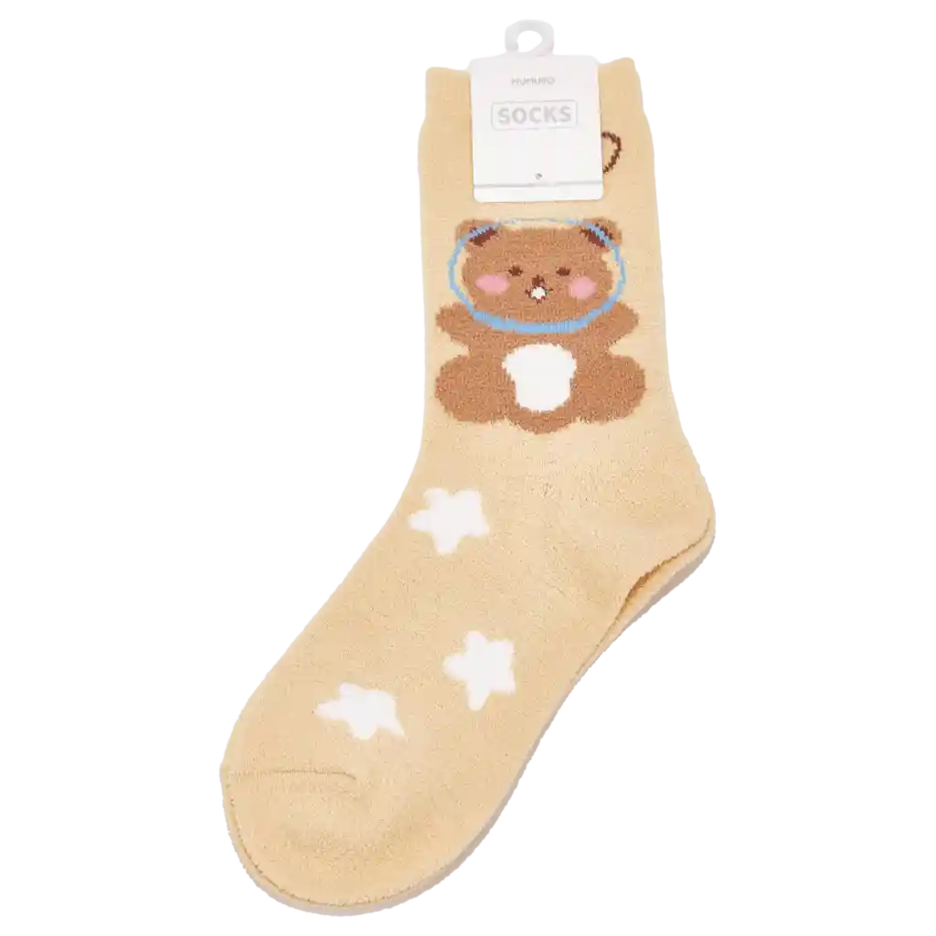 Crew Socken Damen mit Bären-Design (Gelb)
