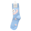Crew-Socken Damen mit Katzen-Design (Blau)
