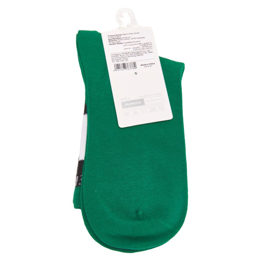 Crew Herrensocken aus Baumwolle, klassisch (Grün)