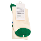 Crew Socken Damen aus Baumwollmischung mit Doppelstreifen (Weiß/Grün/Blau)
