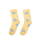 Crew Socken für Damen mit Blumen-Print (Gelb)