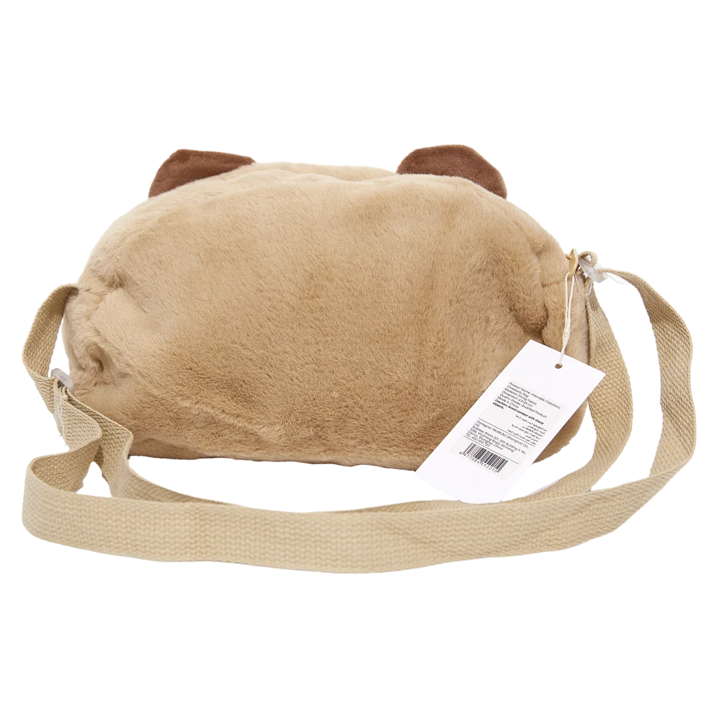 Weiche Crossbody-Umhängetasche mit Capybara-Design (Beige)