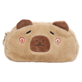 Weiche Crossbody-Umhängetasche mit Capybara-Design (Beige)