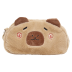 Weiche Crossbody-Umhängetasche mit Capybara-Design (Beige)