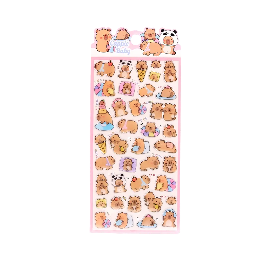 Crystal Sticker mit Capybara-Design aus PVC/Epoxidharz (Mehrfarbig)