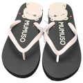 Damen Flip Flops mit Bären-Design, Größe 38-39 (Schwarz/Rosa)