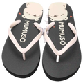 Damen Flip-Flops aus Polyethylen mit Bären-Design, Größe 40-41 (Schwarz/Rosa)