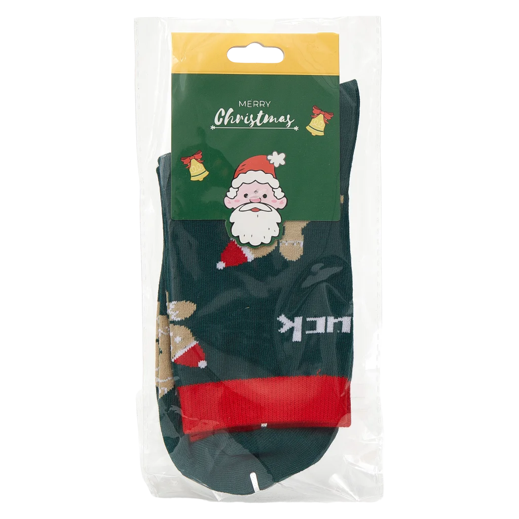 Damen Mini-Crewsocken mit Lebkuchenmann-Design (Grün)