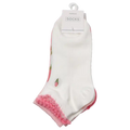 3er-Pack Damen Sneakersocken mit Tulpen-Design aus Baumwollmischung (Weiß/Rosa/Pink)