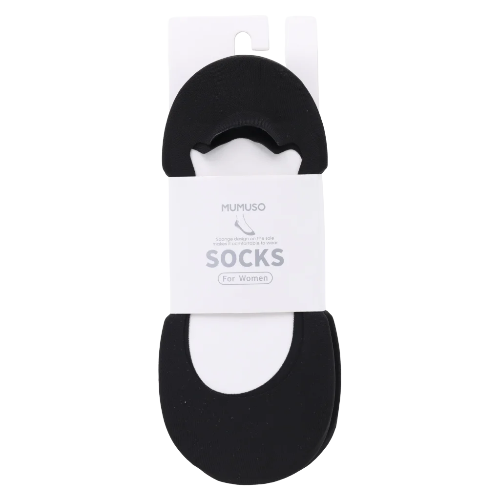 Damen Sneakersocken mit Baumwollsohle aus Nylon/Elasthan (Schwarz)