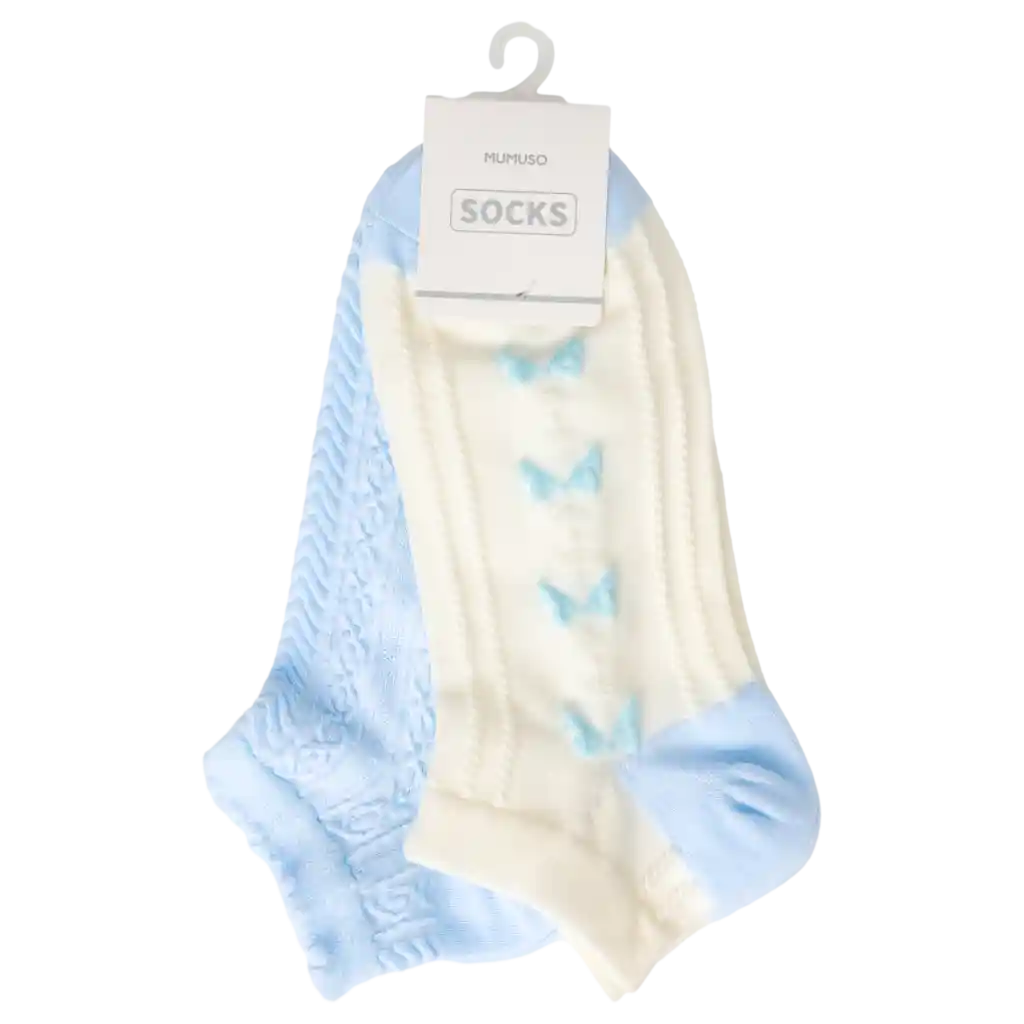 Sneakersocken Damen aus Baumwollmischung, kurz (Hellblau/Creme)