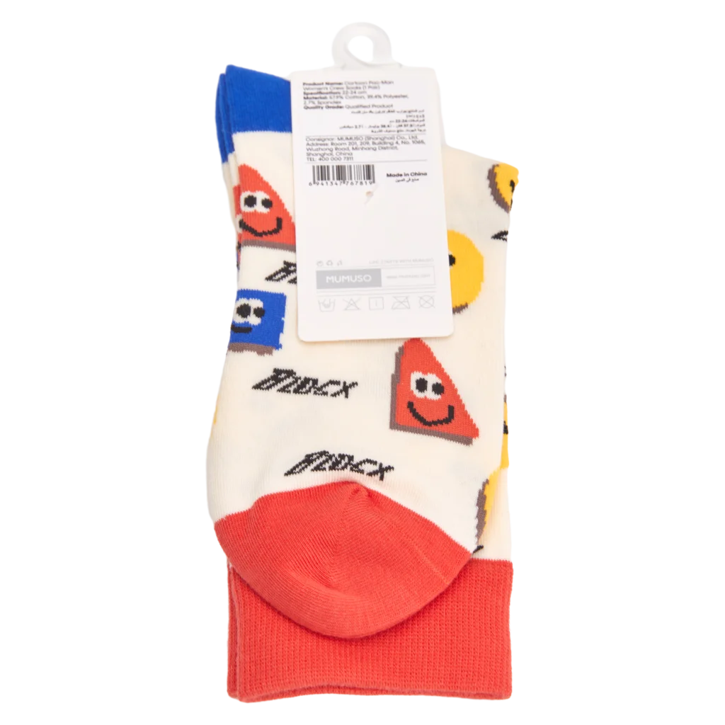 Damen Socken mit Pac-Man-Design, Baumwollmix (Mehrfarbig)