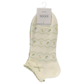 Sneakersocken Damen Baumwollmischung mit Schleifen- und Blumen-Design (Grün)