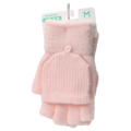 Fingerlose Damenhandschuhe mit Überklappfunktion, Strick (Rosa)