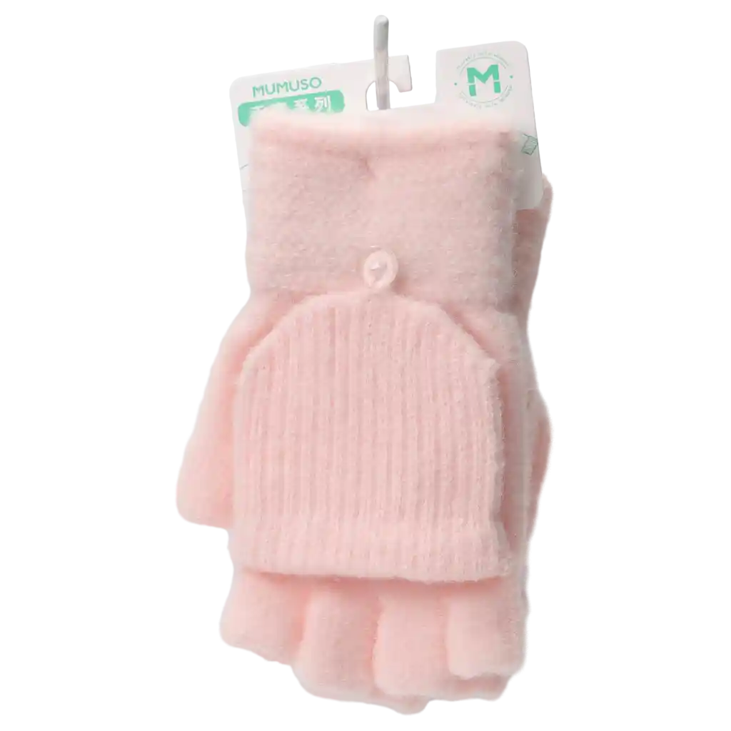 Fingerlose Damenhandschuhe mit Überklappfunktion, Strick (Rosa)