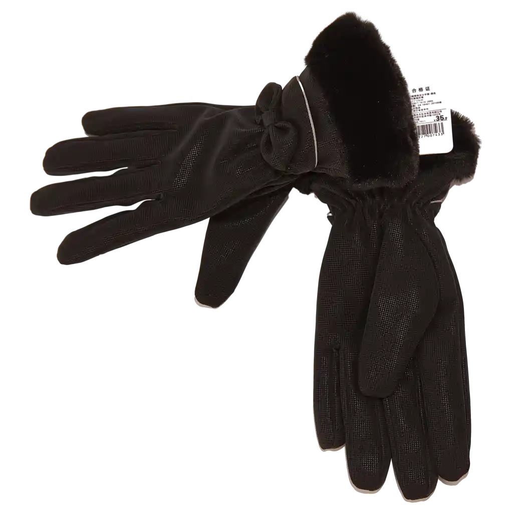 Damenhandschuhe mit Schleife (Schwarz)