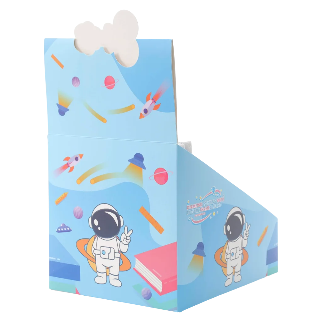 Diamond Painting Set mit Astronauten-Design und Bilderrahmen (Dunkelgrau/Hellblau)