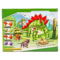 2-in-1 Dinosaurier-Transformationsspielzeug aus Kunststoff, Set mit Dino-Design (Grün/Orange/Lila/Braun)