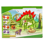2-in-1 Dinosaurier-Transformationsspielzeug aus Kunststoff, Set mit Dino-Design (Grün/Orange/Lila/Braun)