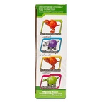 2-in-1 Dinosaurier-Transformationsspielzeug aus Kunststoff, Set mit Dino-Design (Grün/Orange/Lila/Braun)