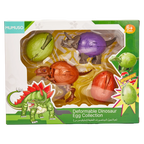 2-in-1 Dinosaurier-Transformationsspielzeug aus Kunststoff, Set mit Dino-Design (Grün/Orange/Lila/Braun)