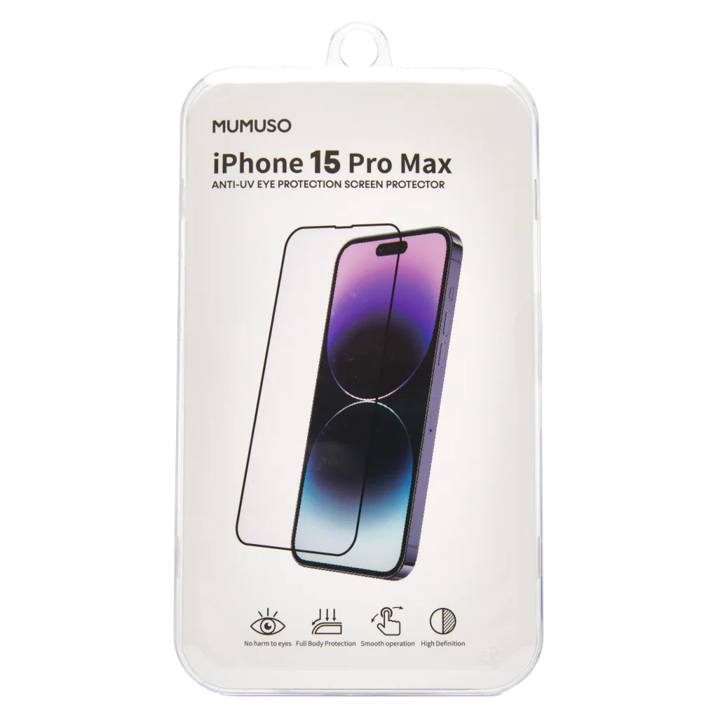 Displayschutzfolie aus gehärtetem Glas für iPhone 15 Pro Max (Klar)