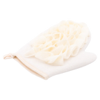 Doppelseitiger Peelinghandschuh mit Badeschwamm, für sanfte Reinigung (Beige)