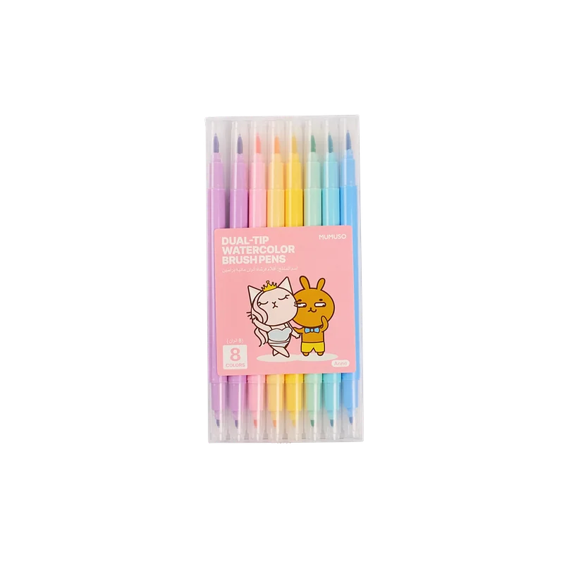 8-teiliges Dual-Tip Brushpen Set, doppelseitige Aquarellstifte (Pastellgelb/Pastellrosa/Pastelllila/Pastellblau/Pastellgrün/Mint)
