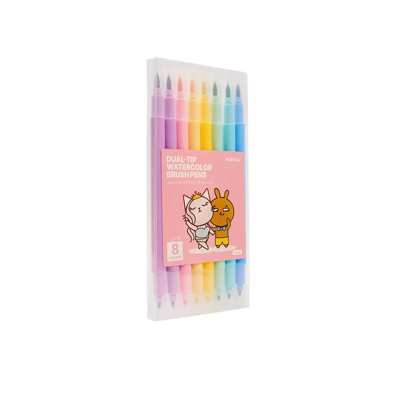 8-teiliges Dual-Tip Brushpen Set, doppelseitige Aquarellstifte (Pastellgelb/Pastellrosa/Pastelllila/Pastellblau/Pastellgrün/Mint)