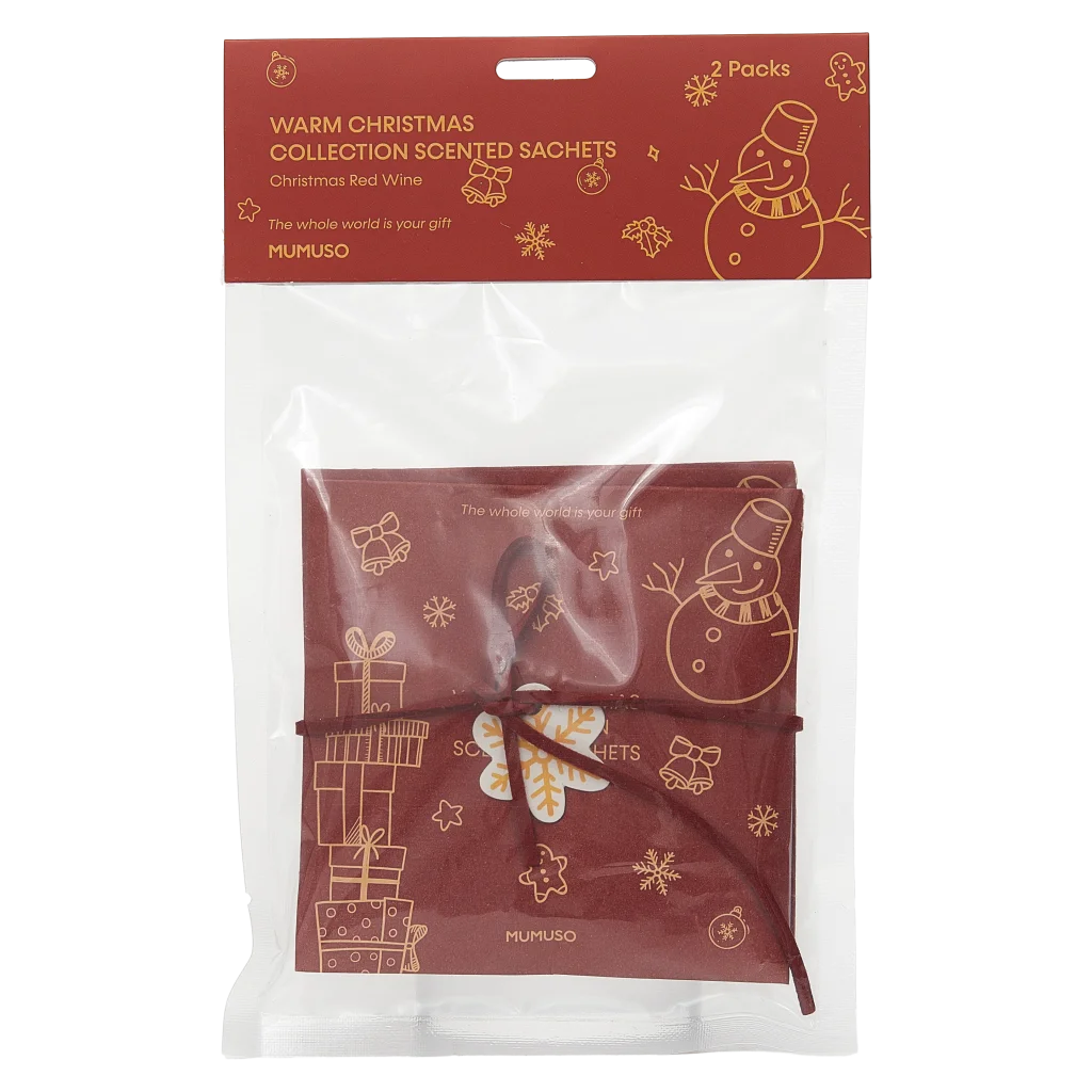 2-teiliges Duft-Säckchen-Set, Warm Christmas Kollektion, Rotweinduft (Rot/Grün/Beige/Rosa)