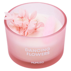 Duftkerze im Glas mit Blumen-Design, 75 g (Rosa)
