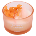 Duftkerze aus Pflanzenwachs mit Garden-Flowers-Print und ewiger Blume, 75 g (Apricot)
