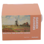 Duftkerze aus Pflanzenwachs mit Garden-Flowers-Print und ewiger Blume, 75 g (Apricot)