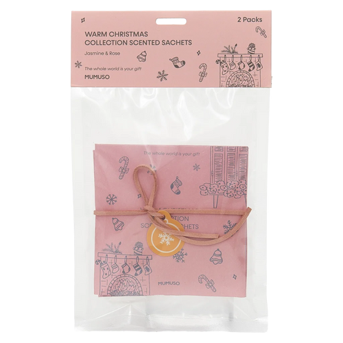 2er-Pack Duft-Sachets Warm Christmas Kollektion, 10 g (Rosa/Grün/Beige/Rot) mit Jasmin- und Rosenduft