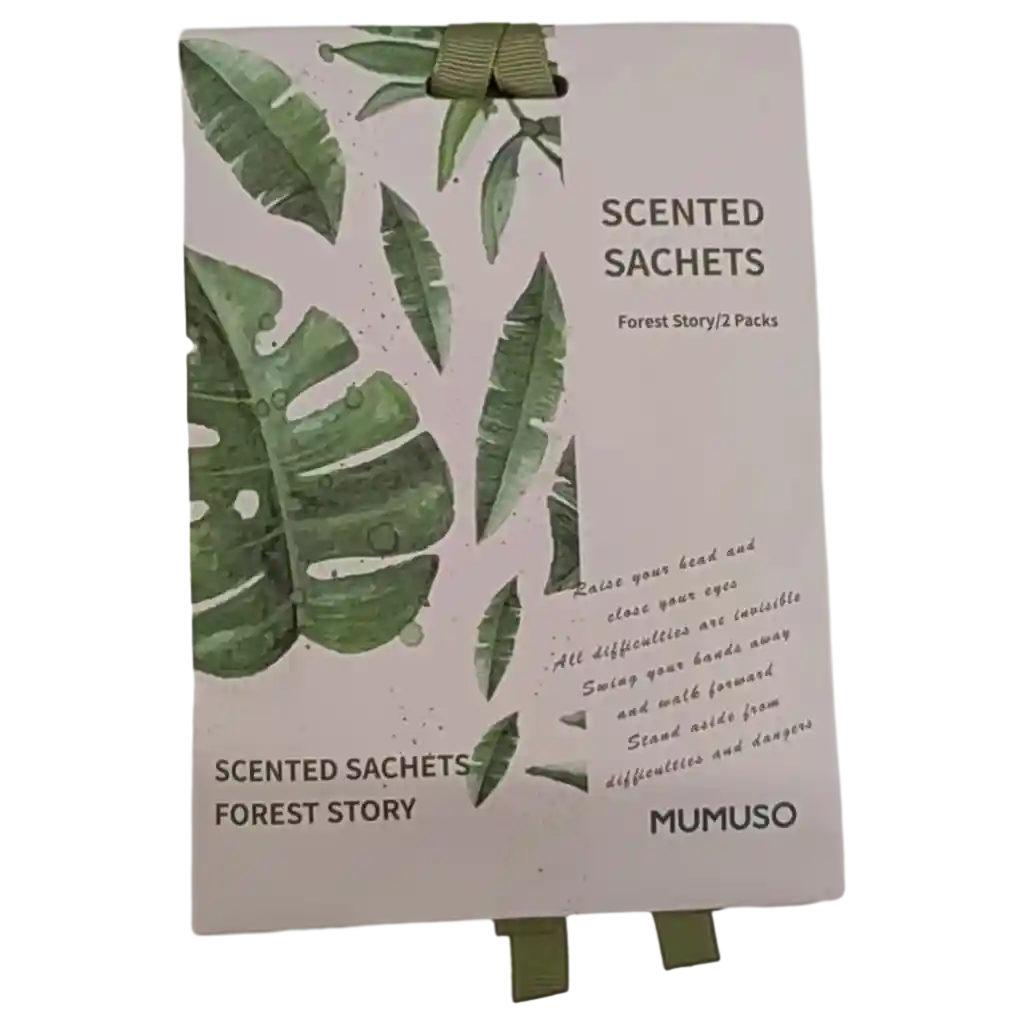 2-teiliges Duft-Sachet-Set aus Papier mit Duftöl und Maiskolben, Forest Story-Design (Grün/Weiß)