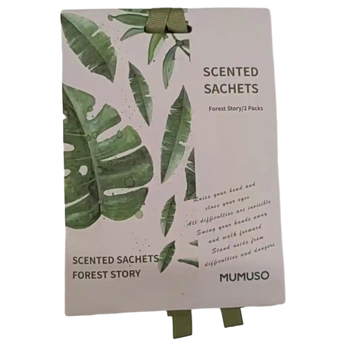 2-teiliges Duft-Sachet-Set aus Papier mit Duftöl und Maiskolben, Forest Story-Design (Grün/Weiß)