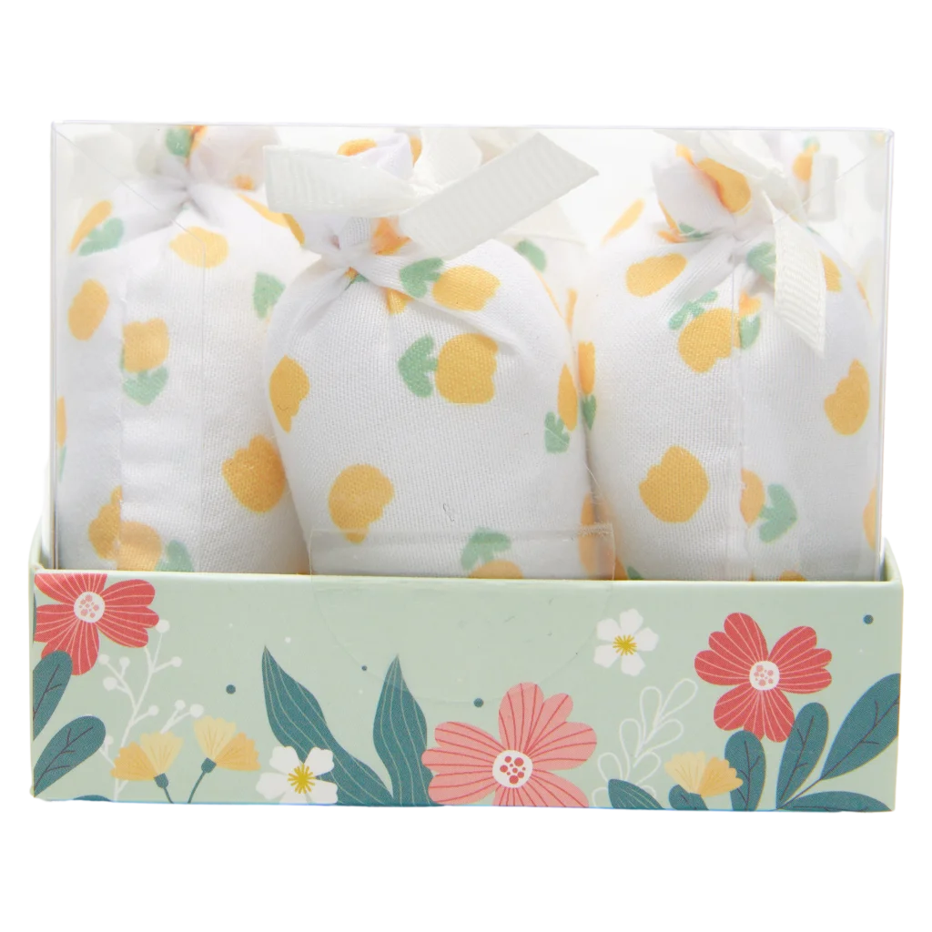 Duftsäckchen aus Polyester-Baumwoll-Stoff mit Blumen-Print und Tulpe-Jasmin-Duft, 56,3 g (Weiß/Gelb)