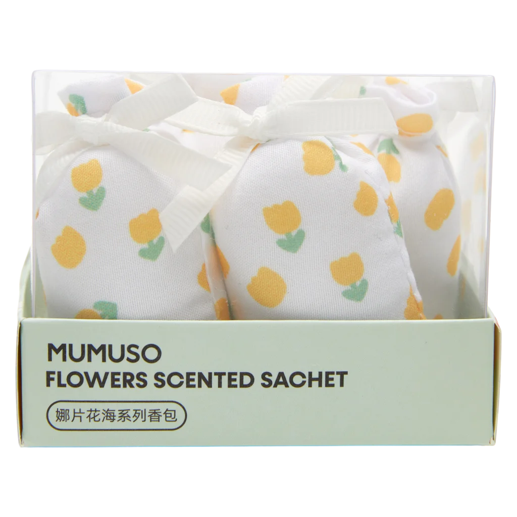 Duftsäckchen aus Polyester-Baumwoll-Stoff mit Blumen-Print und Tulpe-Jasmin-Duft, 56,3 g (Weiß/Gelb)