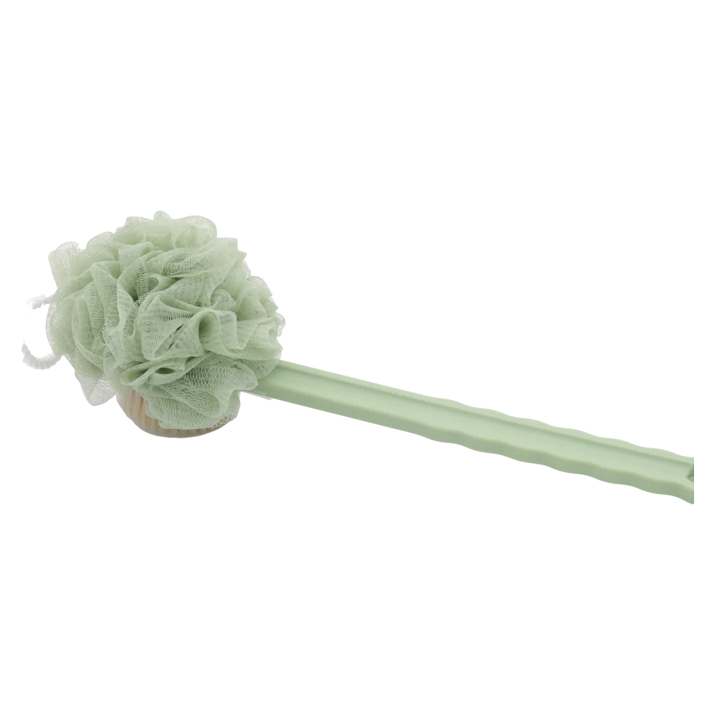 Duschbürste mit Borsten und Luffa für die Körperpflege (Grün)