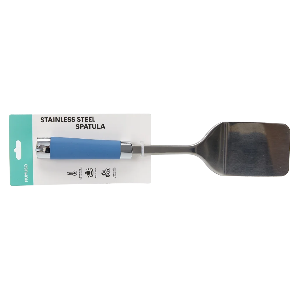 Edelstahl-Küchenspatel mit Kunststoffgriff (Blau)