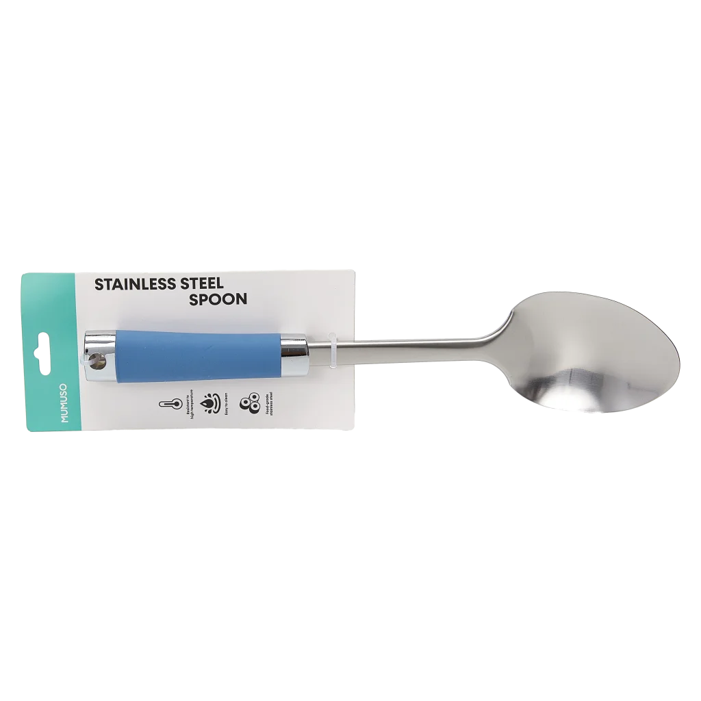 Edelstahl-Löffel mit ergonomischem Griff für die Küche (Blau)