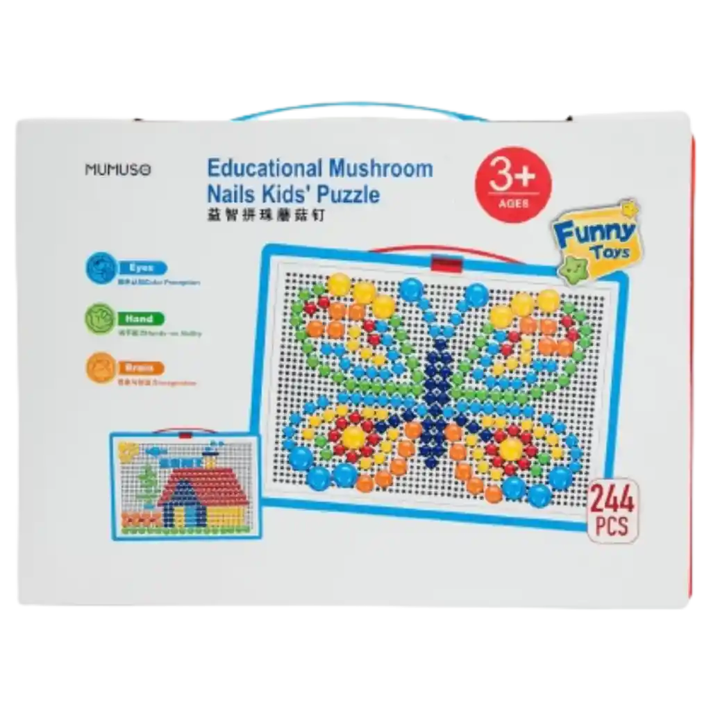 244-teiliges Kunststoff-Steckspiel für Kinder, Lernspielzeug (Mehrfarbig)