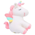 Plüschtier Einhorn aus Elasthan superweich (Weiß/Pink/Mehrfarbig) mit Einhorn-Design für Kinder