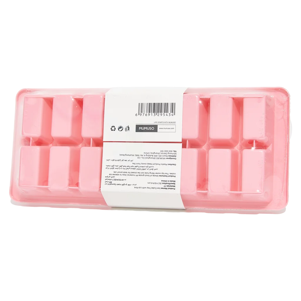 Eiswürfelform mit Deckel aus PP-Kunststoff (Rosa)
